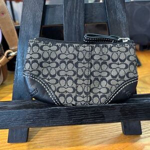 Coach black and gray keychain